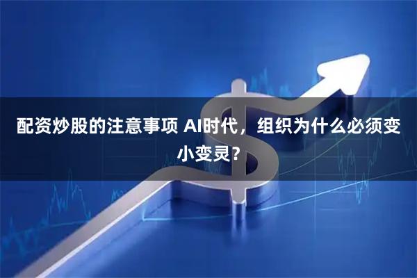 配资炒股的注意事项 AI时代，组织为什么必须变小变灵？
